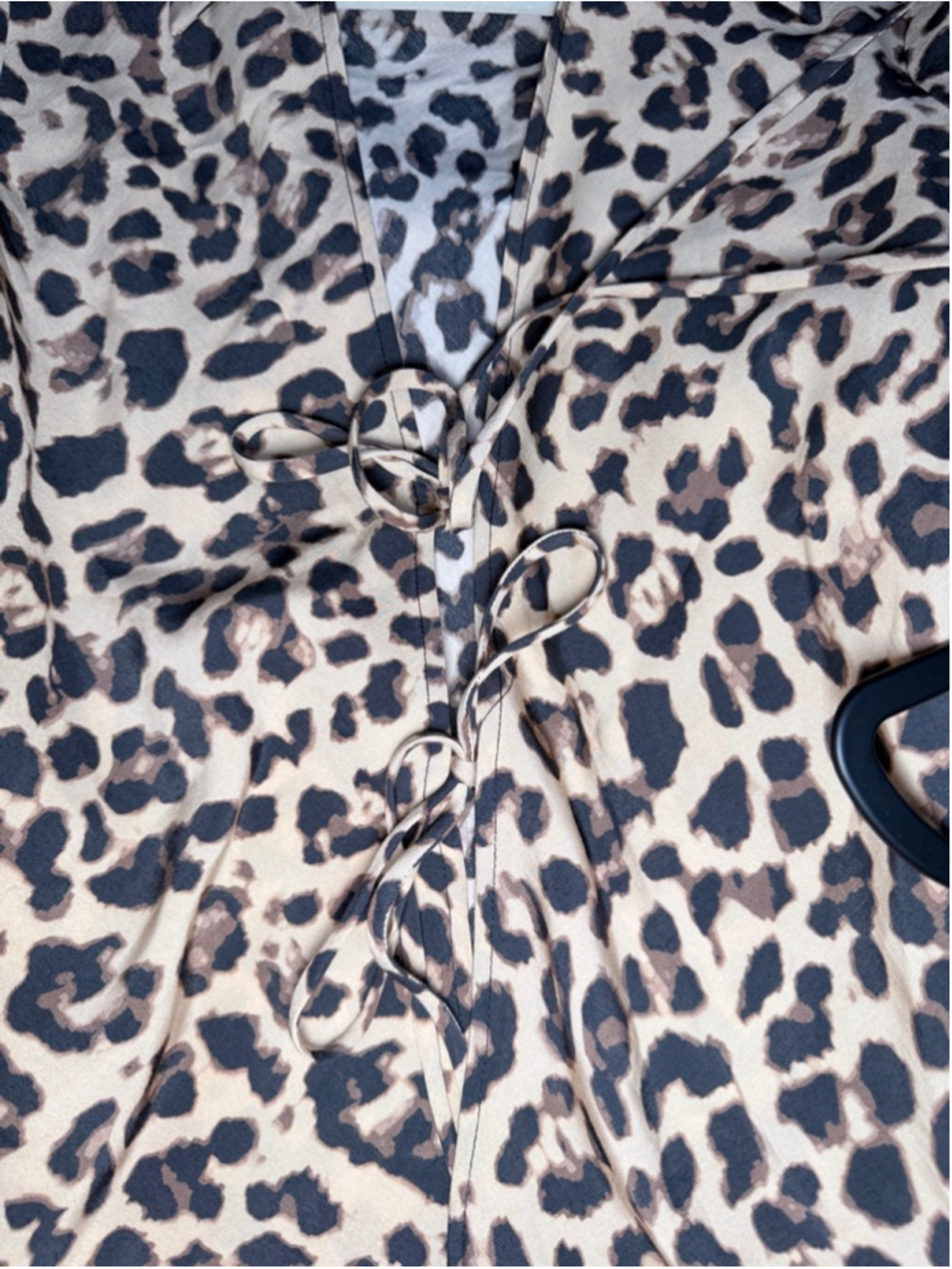 Women's ZARA Leopard Print tie front Blouse M - Picture 6 of 6